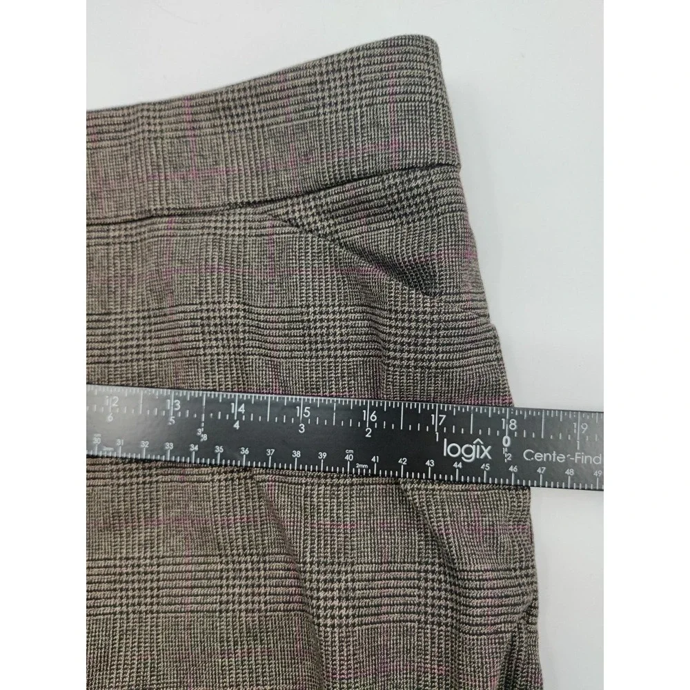 ANTONIO MELANI Women's Plaid Wide Pants Brown Viscose Polyester‎ Blend Size 8